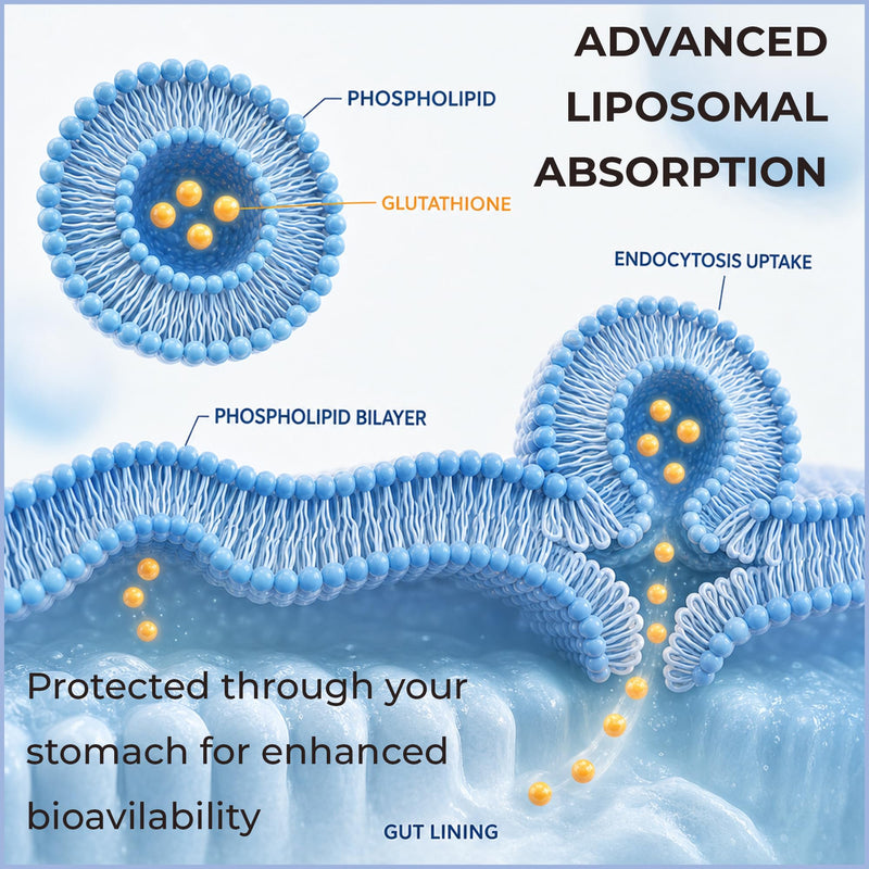 Liposomal Glutathione Supplement, 500mg, 60 Capsules | Reduced L-glutathione in liposomal veggie capsules; 500mg per serving, 30-day supply, vegan, non-GMO and gluten-free.