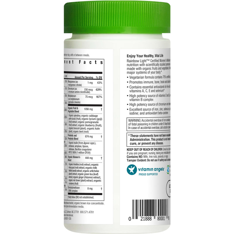 Rainbow Light Certified Womens Multivitamin, Multivitamin Supplement, 120 Caps (Pack May Vary) Certified Women's 120 Count (Pack of 1)