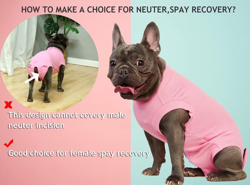 Dog Surgery Recovery Suit for Female Spay,Puppy Surgical Recovery Zip Up Suit,Anti-Licking Bodysuit for Abdominal Wounds,Cone Alternative Recovery Blank Suit for Dogs S Blank Pink - BeesActive Australia