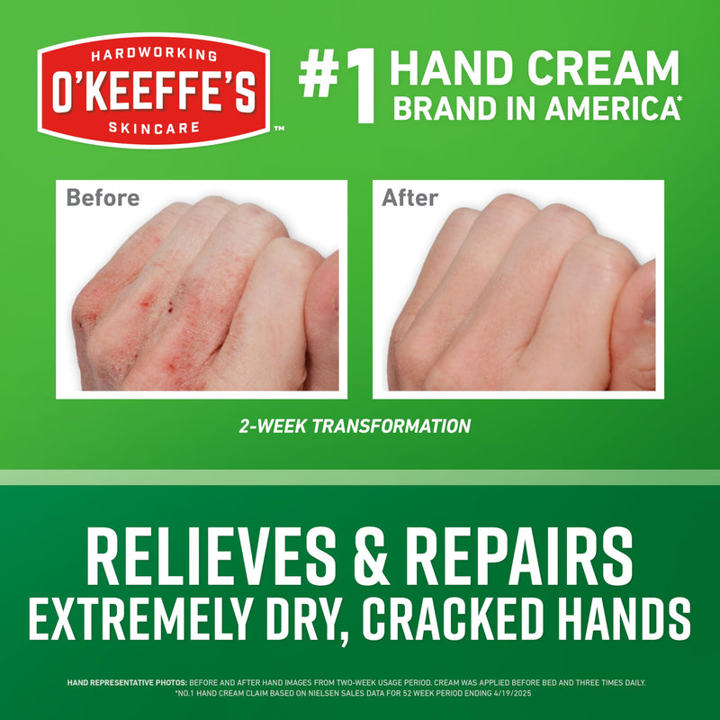O'Keeffe's Working Hands Hand Cream for Extreme Dryness - 3 oz Tube (2 Pack) - Repairing Skincare for Cracked, Dry Hands - BeesActive Australia