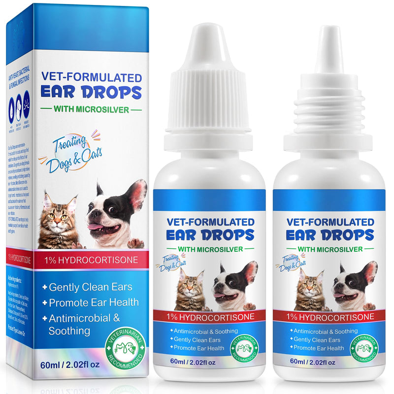 ValaVie Dog Ear Infection Treatment Ear Drops For Dogs Yeast Ear Infection Treatment Ear Mites Treatment For Dogs Cat & Dog Ear Cleaner For Itchy Ear Relief 120ml