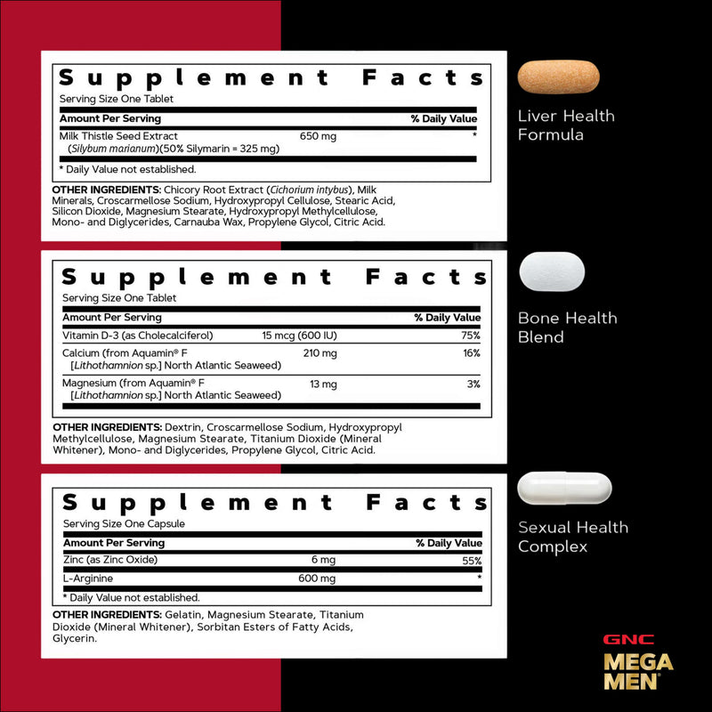 GNC Men's 30+ Vitapak Program, 5-in-1 Multivitamin, 30 Servings | Supports Healthy Bones, Promotes Relaxation with Theanine, Supports Liver Function with Milk Thistle, Antioxidant Support