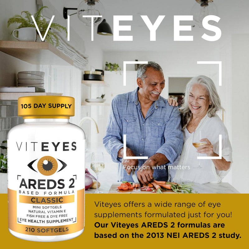 Viteyes AREDS 2 Classic Macular Health Formula Softgels, Eye Health Vitamin to Support a Healthy Macula, Lower Zinc, Eye Vitamins, Macular Vitamins, Beta-Carotene Free, 210 Softgels… 210 Count (Pack of 1)