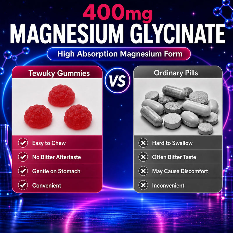 Magnesium Glycinate Gummies 400mg - Sugar Free Vegan Gummies for Adults & Kids with Vitamin D3, B6, C, CoQ10, Collagen, Zinc - Sleep, Muscle, Bone & Memory Support - 60 Raspberry Chewables 60 Count (Pack of 1)