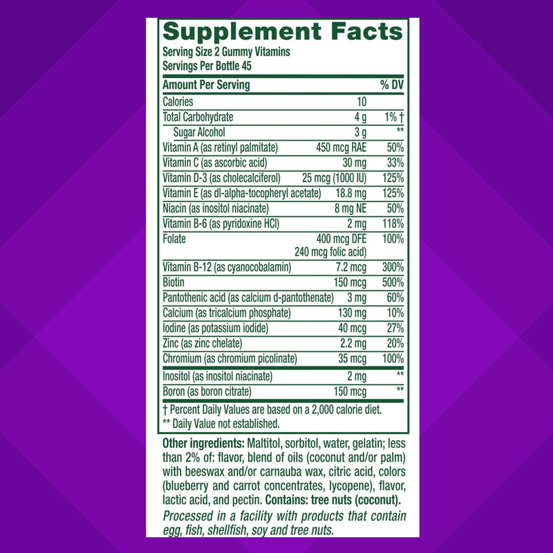 Vitafusion Women’s Sugar Free Daily Multivitamin Supplement,Keto Diet Friendly Adult Gummy Vitamin for Energy,Bone & Immune Support*,(Pack of 180) 1 Count (Pack of 180)