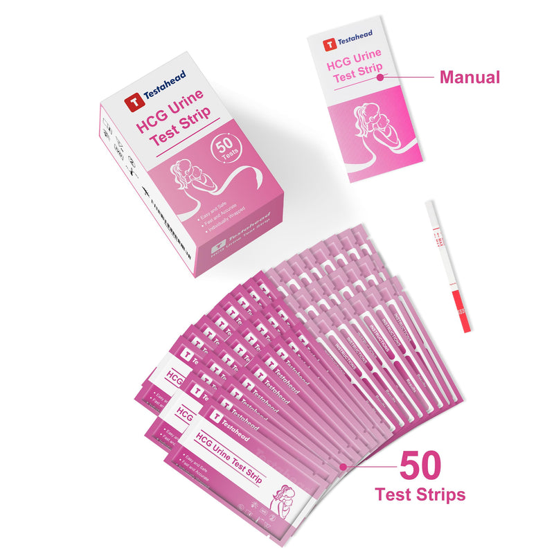 T TESTAHEAD Pregnancy Test Strips, 50 Count, High Sensitivity Home Tests for Early Detection
