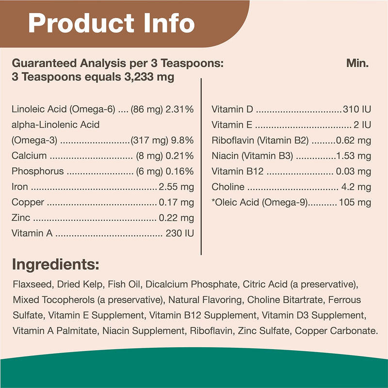NaturVet Kelp Help Plus Omegas Skin and Coat Supplement for Dogs and Cats, Powder, Made in The USA with Globally Source Ingredients 1 Pound 1 Pound (Pack of 1) - PawsPlanet Australia
