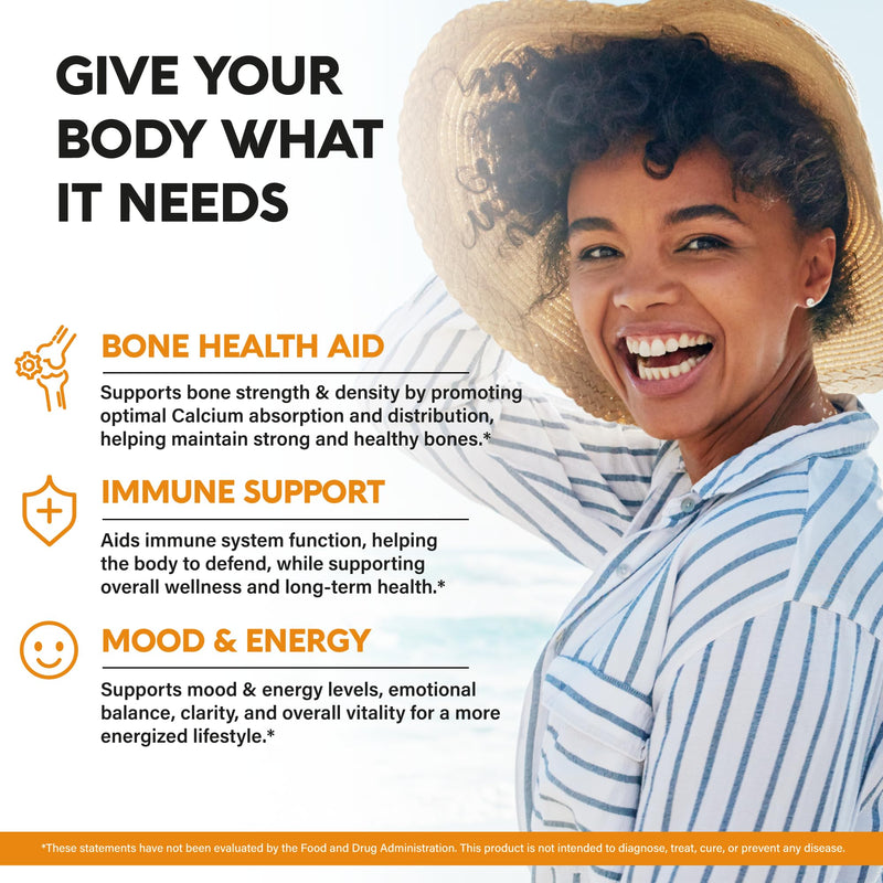 Vitamin D3 K2 - Vitamin D3 10000 iu & K2 as MK-7 120 mcg - Immune & Mood Support, for Bone & Teeth Health - with Magnesium, Zinc & Vitamin C & B12 - Highly Bioavailable - Made in USA, 120 Capsules 120 Count (Pack of 1)