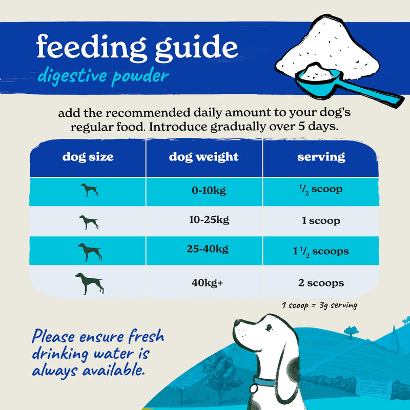 Forthglade Digestive Powder for Dogs, 200g, Pre & Pro Biotic with Psyllium Husk, Natural, Grain Free Supplement for Gut Health, Promotes Healthy Digestion & Nutrient Absorption