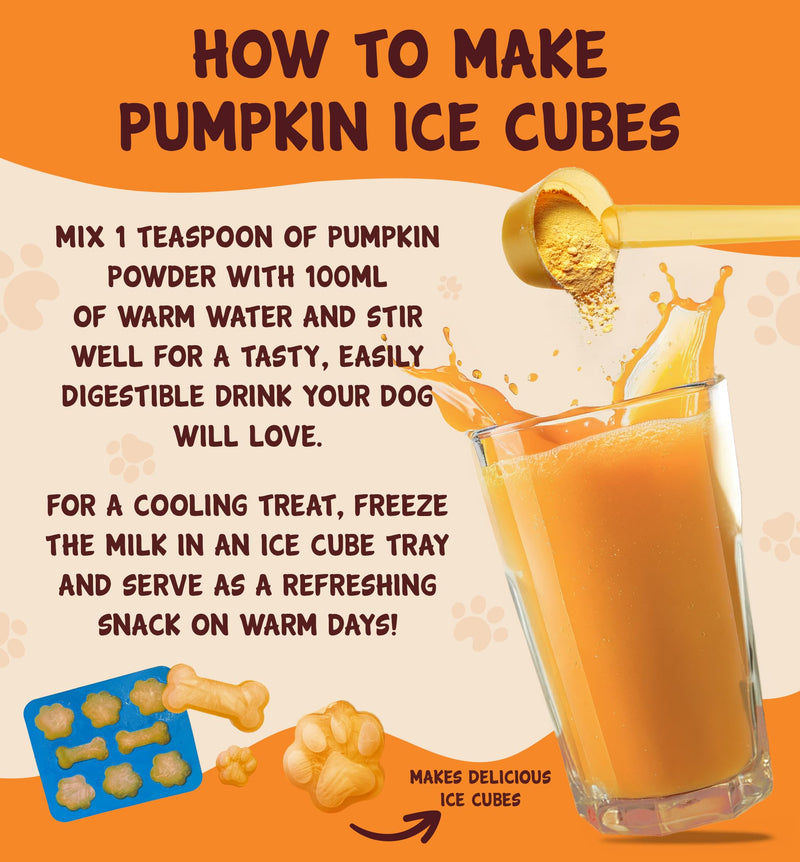True Dog Pumpkin Powder with Ripe Banana 100g | Natural Pumpkin Puree Powder for Dogs, Digestive Supplement, Stool Firming, High Fibre Dog Food Topper, Manufactured in the UK