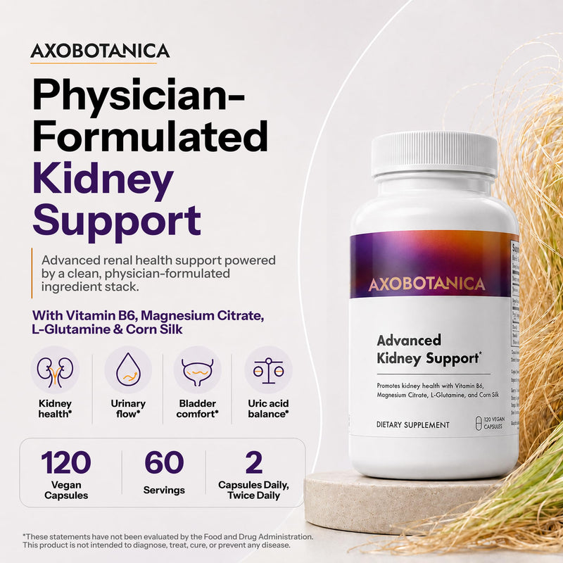 Kidney Cleanse Detox & Repair - Vitamin B6, Magnesium, L-Glutamine & Cornsilk - Kidney Support Supplement, Urinary Flow & Bladder Comfort - 120 Capsules (1 Bottle, 60 Servings)