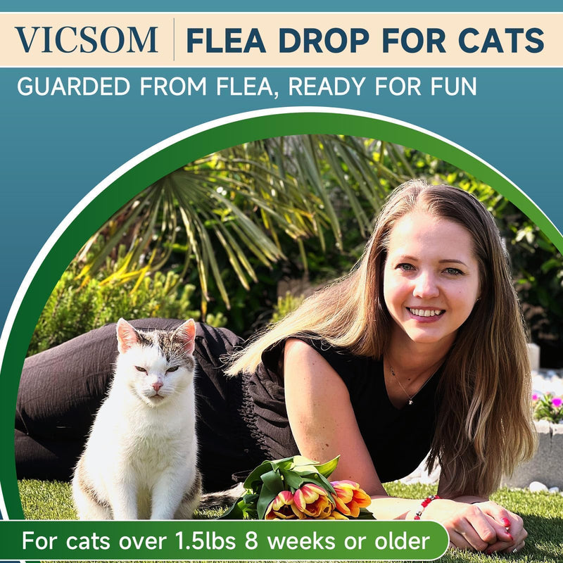 Flea Treatment for Cat Flea and Tick Prevention for Cats Kitten, 6-Month Supply, Cat Flea Treatment & Control, Repellent, Fast Acting Topical Drops for Cats, Over 1.5 lbs, 24-Hour Protect - BeesActive Australia