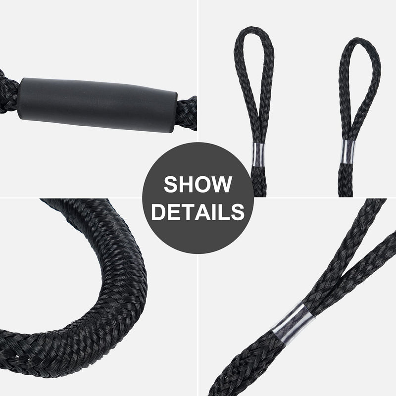 Bungee Dock Line Mooring Rope for Boat 4ft Black 4 Pack - BeesActive Australia