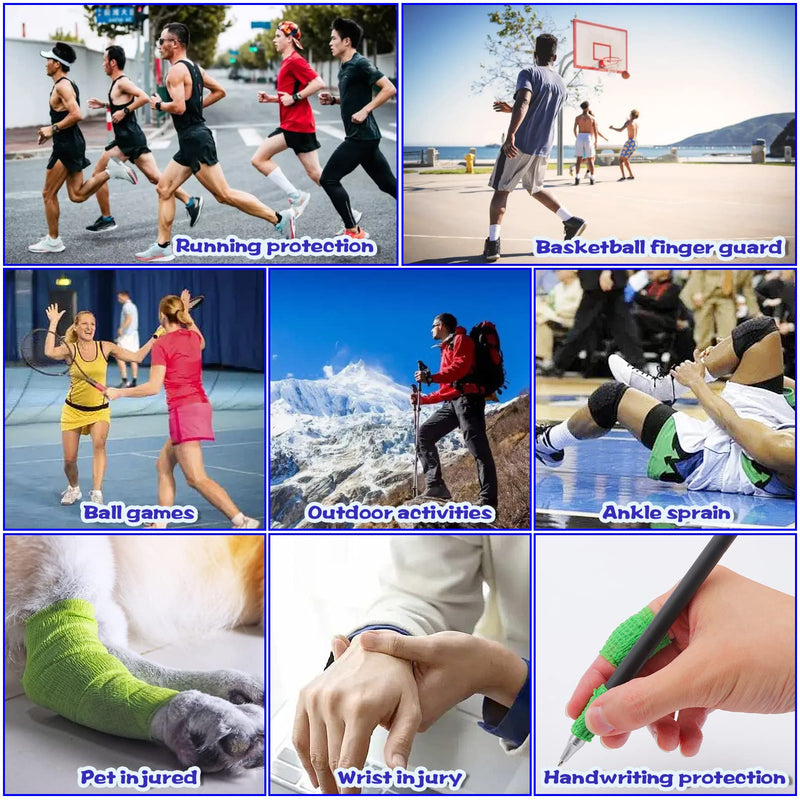 24 Pack Self Adhesive Bandage Wrap,Cohesive Wrap Bandages,Self Adherent Wrap 1 Inch X 5 Yards,Breathable Stretch Sports Tape,Elastic Self Adhesive Tape for Sports Wrist Ankle Athletic - BeesActive Australia