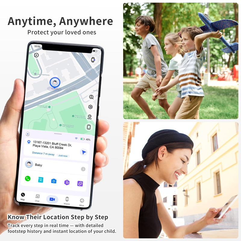 Toloso Kids Watch with GPS Tracker, Kids Smart Watch Boys with Phone & Video Call Voice Chat SOS Camera Alarm Pedometer Stopwatch Calculator Flashlight GPS Tracker Gifts for Kid Age 5-12(Black) Black - BeesActive Australia