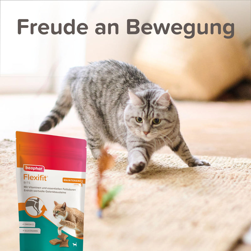 BEAPHAR - Flexifit Bits for Cats - Supports Joint Mobility and Vitality - With Taurine, Vitamin C, Glucosamine and Omega 3-150 g Cat Bits - BeesActive Australia