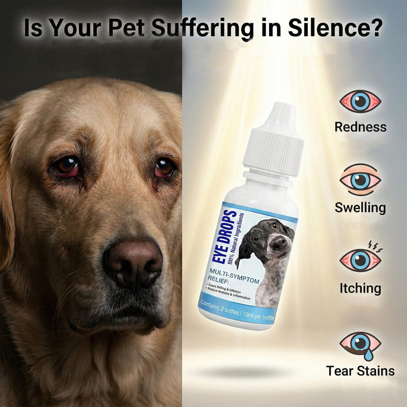 Dog Eye Drops for Infection 2Pack, Gentle Eye Drops for Dogs & Cats, Non-Irritating & Antiseptic Eye Drops to Remover Tear Stain for Pets 10 ml (Pack of 2)