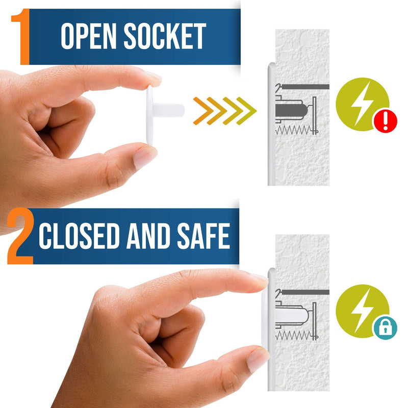 Outlet Covers Baby Proofing (50 Pack) Safe & Secure Electric Plug Protectors | Sturdy Childproof Socket Covers for Home & Office | Easy Installation | Protect Toddlers & Babies | White 50 Count (Pack of 1) - BeesActive Australia