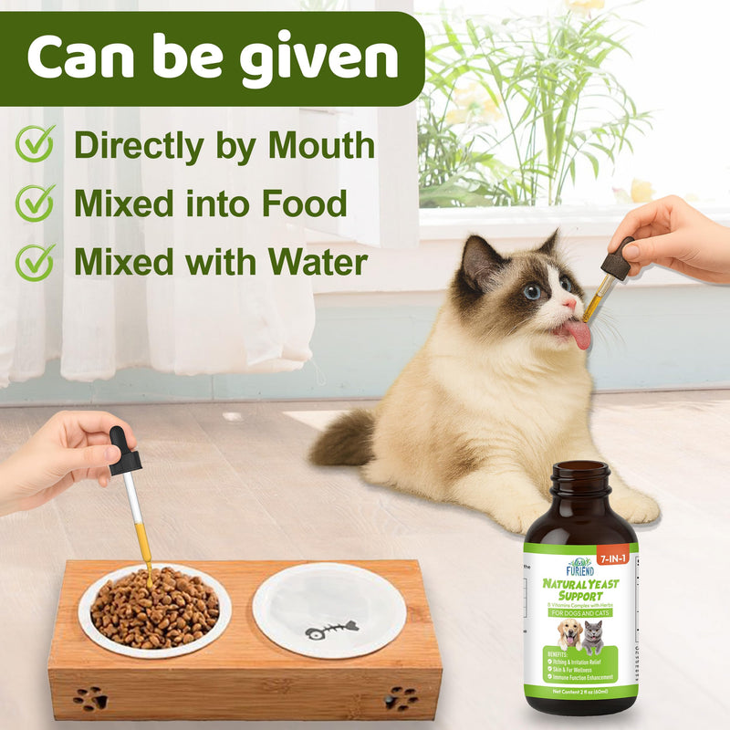 Natural Yeast Infection Itch Relief for Dogs and Cats | Itchy Skin, Ear & Allergy Symptoms Treatment | Reduces Inflammation, Itching and Irritation | 7-in-1 Herbal Formula Liquid Supplement (2 fl oz)