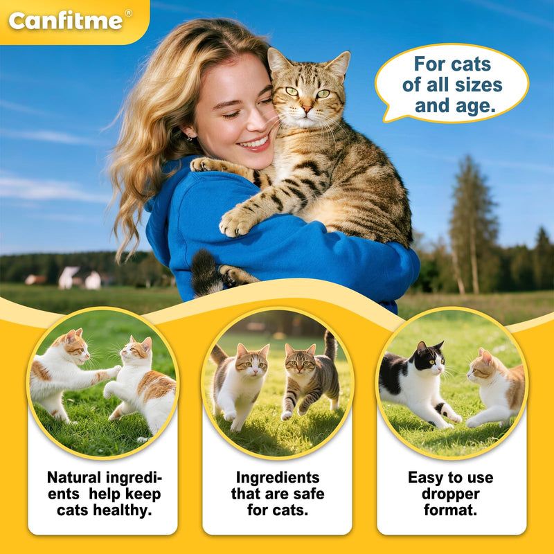 Antibiotic for Cats, Cat Antibiotics for Infection, Natural Antibiotic Pet Supplements, Supports Allergy Itch,Cough Relief,Immune Support -Proper for All Ages & Breeds-Bacon Flavor | 2 Fl Oz