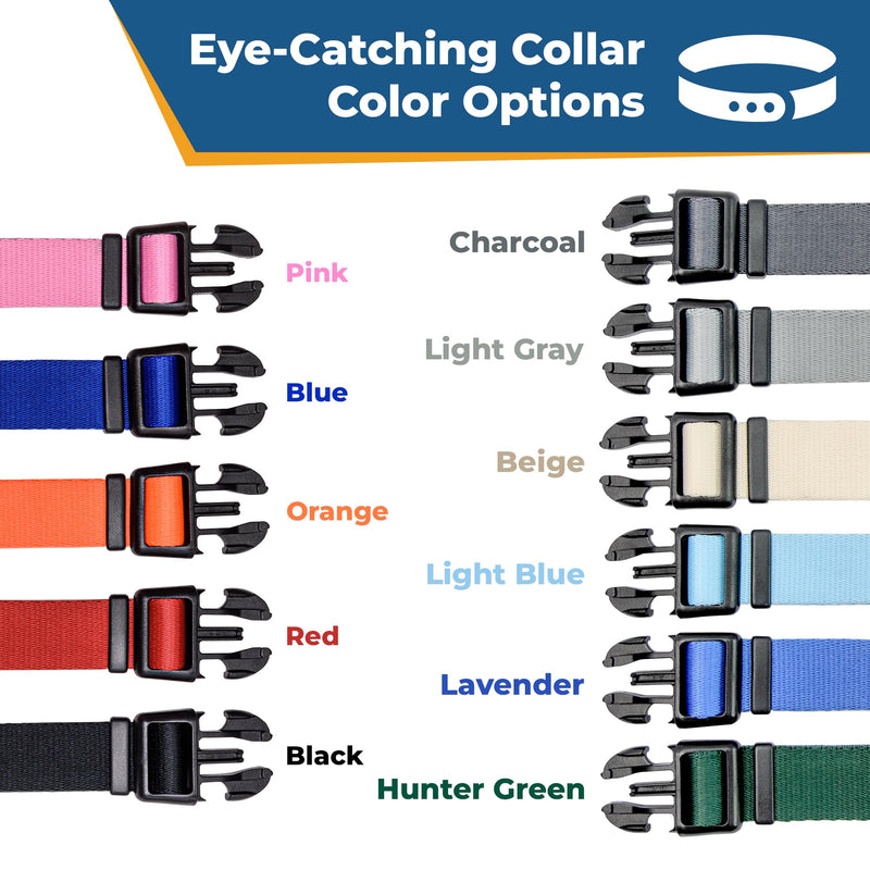 GoTags Personalized Dog Collar, Custom Embroidered Pet ID Dog Collar with Pet Name and Phone Number, Adjustable with Quick Release Snap Buckle - BeesActive Australia