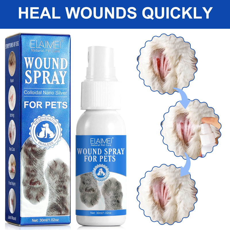 Pet Wound Care,Itch Remedies For Dogs,Antiseptic & Antifungal Spray For Itchy Dogs, Cats & Animals,Dog Yeast Infection Treatment(30ml)
