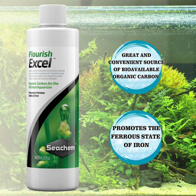 Flourish Supplement 250ml, Flourish Excel Organic Carbon 250ml including Microfiber Cleaning Cloth(Flourish planted Aquarium Supplement Flourish Excel Organic Carbon for Aquatic Plants) - BeesActive Australia