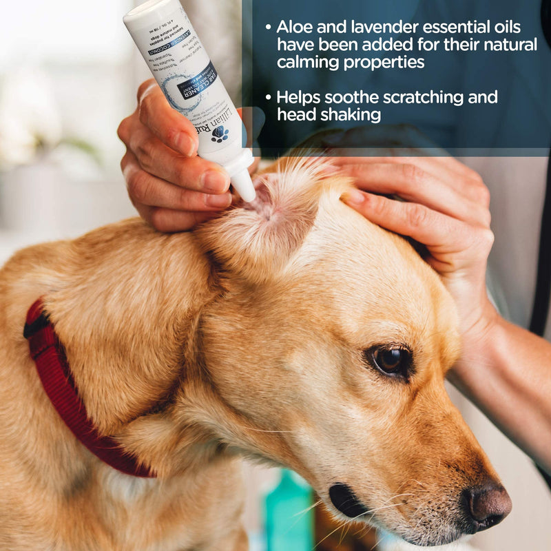 Lillian Ruff Ear Cleaner & Otic Wax Solvent for Dogs with Tea Tree Oil, Bee Propolis & Aloe - Coconut and Lavender Scent - Dissolve Wax and Combat Ear Odors - Safe for Sensitive Ears (4oz) 4oz - PawsPlanet Australia