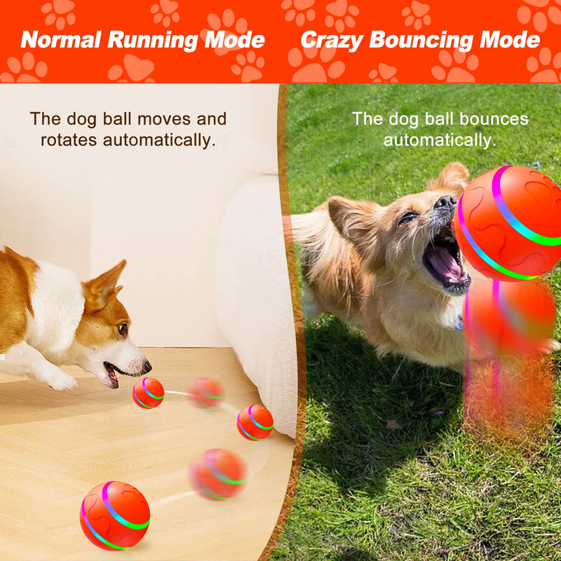 2024 New Upgrade Interactive Dog Ball Toy, Auto Active Rolling Ball for Dogs, Rechargeable Self Rolling Ball Dog Toy with 2 Modes, Motion Activated Remote Control Dog Toys for Dogs & Engaging Dog Gift WELL