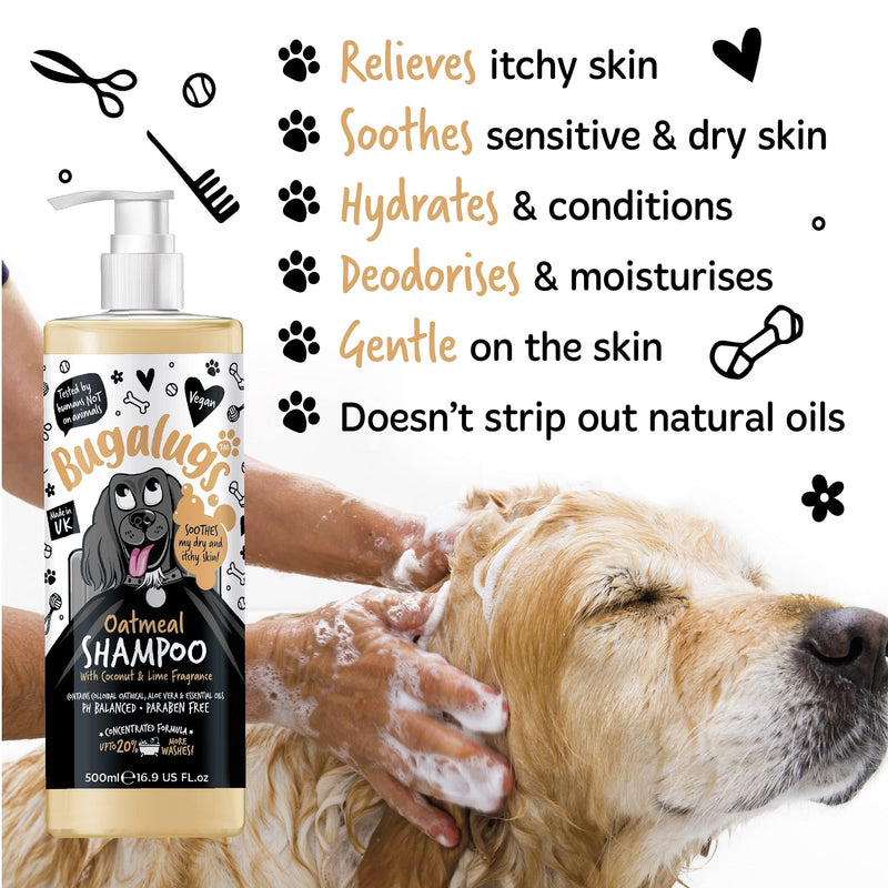 Oatmeal & Aloe Vera Dog Shampoo Dog Grooming Shampoo Products for Smelly Dogs with Fragrance, Oatmeal Puppy Shampoo, Professional Vegan pet Shampoo & Conditioner Shampoo 16.85 Fl Oz - PawsPlanet Australia
