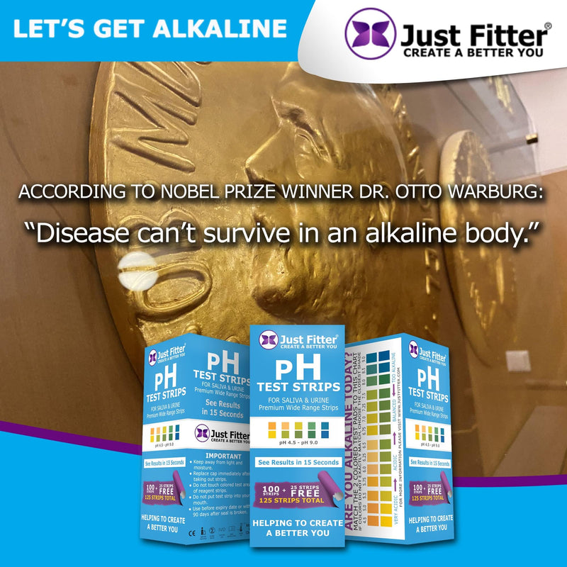 Just Fitter pH Test Strips for Testing Alkaline and Acid Levels in the Body. Track & Monitor Your pH Level Using Saliva and Urine. Get Highly Accurate Results in Seconds. 1