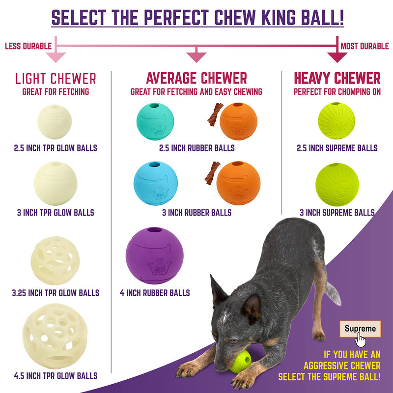 Chew King Glowing Fetch Ball, Dog Ball Toys, 2.5" 2-Pack Balls 2.5" Balls/ pack of 2 - BeesActive Australia