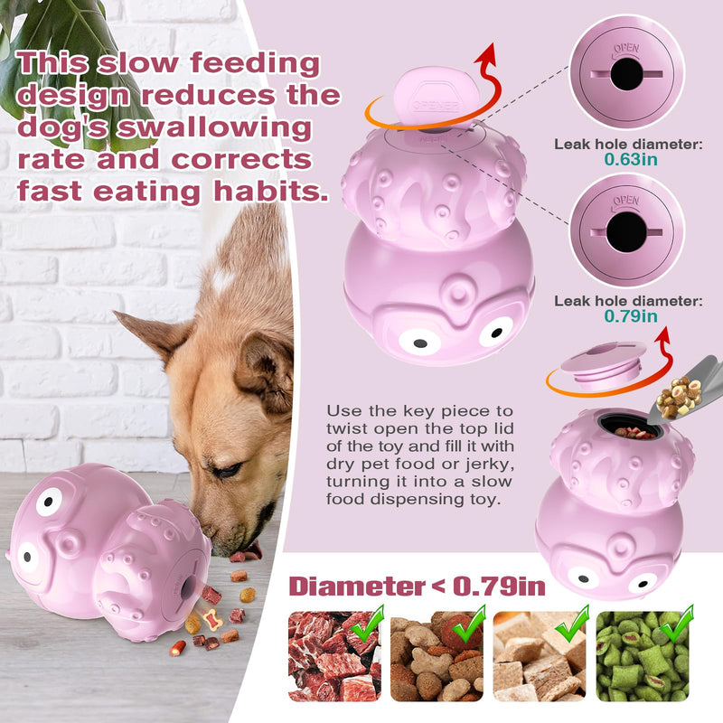 Sedios Treat Dispensing Dog Toy, Large Dog Chew Toy, Multifunctional Adjustable Wet Food Cup and Dry Food Puzzles Toy, Dog Slow Feeder Toy for Large/Medium/Small Breed(Octopus) Purple(Octopus) - BeesActive Australia