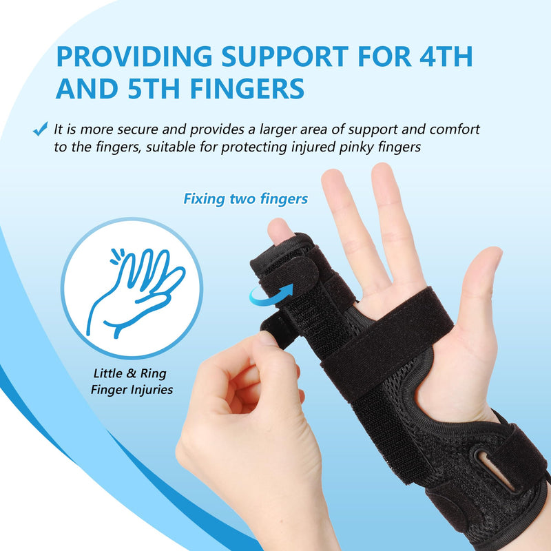 Pinky Finger Splint, Boxer Fracture Splint, Metacarpal Splint for 4th or 5th Finger, Finger Splint for Broken Finger Trigger Finger Arthritis Tendonitis,Fits for Left & Right Hand(Mesh,S/M) Mesh S/M