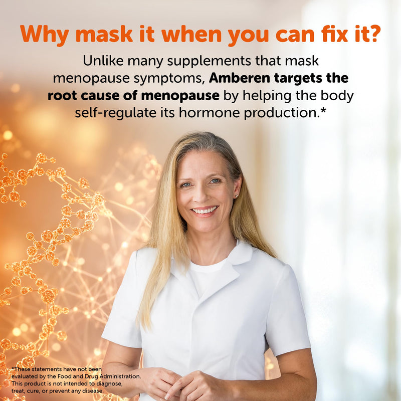 Amberen Menopause Supplement for Women, 60 Gummies, Clinically Proven, Helps Support Hormone Balance, Helps Relieve 12 Menopause Symptoms: Hot Flashes, Night Sweats, Mood Swings and More - BeesActive Australia