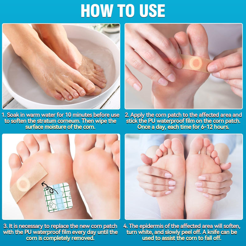 AstraVox 24Pcs Corn Removers for Toes Feet with Adhesive PU Waterproof Membrane, Plantar Corn Remover Bandaid Pads Kit for Hand, Highly Effective, Pain Relief, Easy to Use (Large) Large - BeesActive Australia