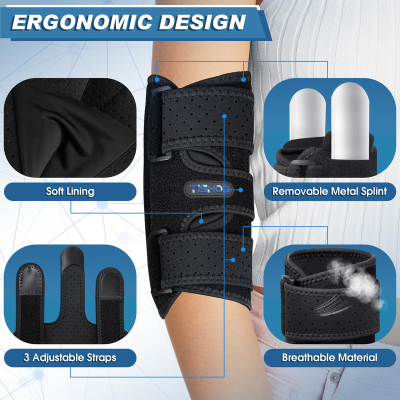 Elbow Brace, Elbow Splint for Cubital Tunnel Brace for Sleeping-Immobilizer for Ulnar Nerve Brace Elbow Pain fit Men & Women Black One Size - BeesActive Australia