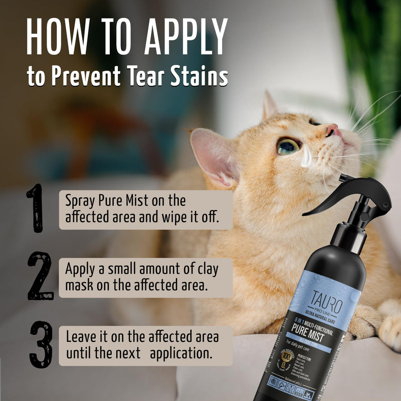 Clear Eyes Solution Set 6in1 Multi-Functional Pure Mist and Stainless look Clay Mask - Tear Stain Remover, Eye Cleaner - Eye Care Ear Care Grooming Treatment for All Dogs and Cats Eyes