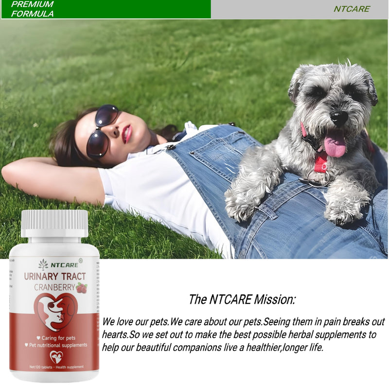 Cranberry for Dogs - Urinary Tract Support, Bladder Health, Dog UTI, Bladder Stones, Incontinence Support, Cranberry for Dogs and Cats, 120 Tablets