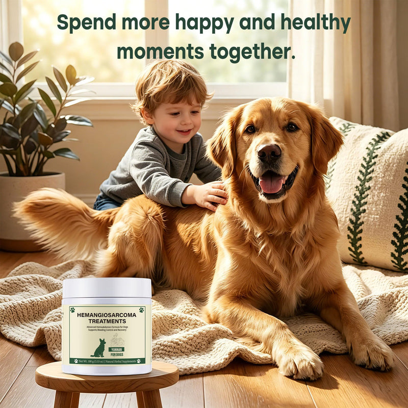 Quick Stop Bleeding for Dogs, Yunnan Sanqi Hemostatic Powder for Dogs Natural Herbal for Ulcer-Related Bleeding, Bloody Stools, Hemangiosarcoma, Pericardial Effusion, Hemoabdomen, Cancer Bleeding 100g