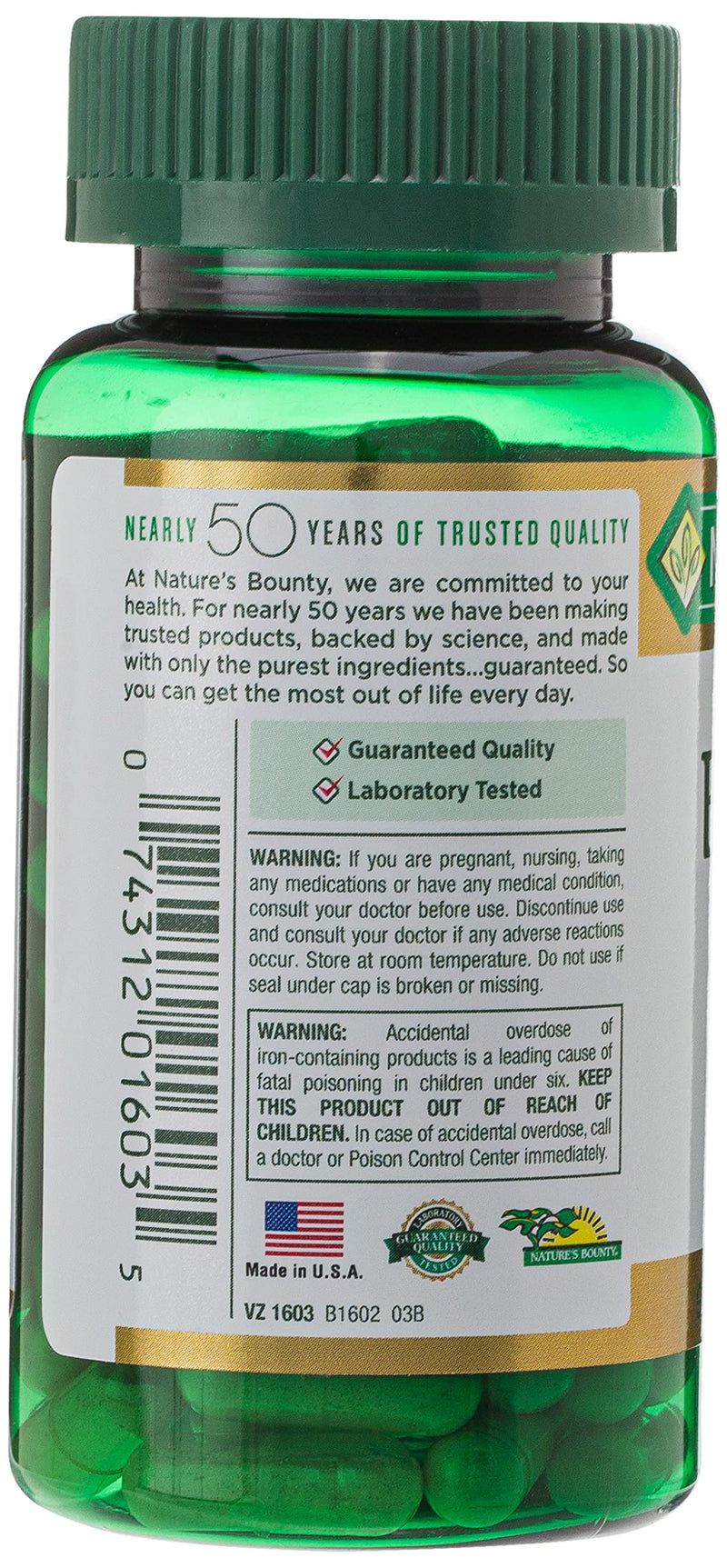Nature’s Bounty Gentle Iron 28 mg Capsules with Vitamin C,Folic Acid,Vitamin B-12 Iron Supplement,Non-GMO,Gluten-Free,90 Count (Pack of 2) 90 Count (Pack of 2)