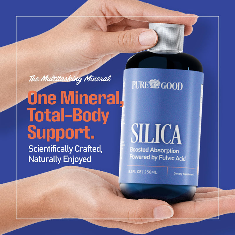 Liquid Silica Supplement 8oz, Vegan Collagen Booster Silica, Collagen Booster for Hair, Skin, Nails, Quality Formula Silica Mineral Supplements Made in The USA with Globally Sourced Ingredients