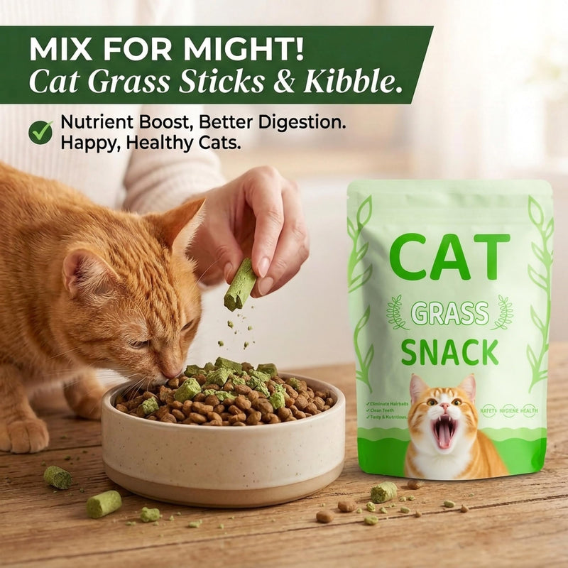 90g/3.17oz Cats Treat Cat Grass Teething Stick Kitten Toy Catnip Toys for Hairball Removal Freeze Dried Chew Dental Food for Indoor Kitty Lickable Edible Snack for Eliminate Fur Digestion Chicken 90g/3.17oz