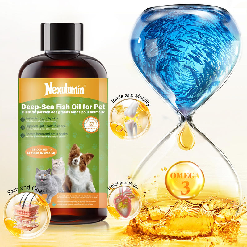 Salmon Oil for Dogs and Cats - Natural Omega-3 - Skin and Coat Care - Liquid Pet Food Supplement - Provides Fatty Acids for Joint Function - (230ml/1 Bottle) 2