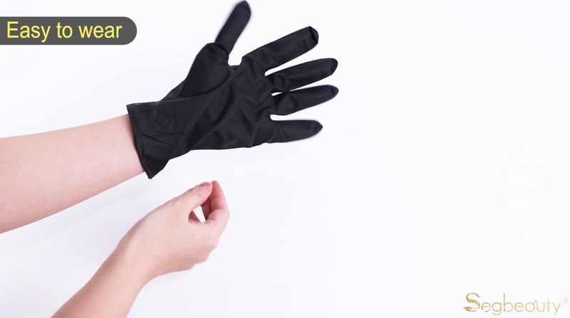 Segbeauty Hair Dye Gloves, 20 Counts Black Reusable Hair Color Gloves Professional Washable Rubber Glove Hair Coloring Accessories for Home Cleaning Hair Dye Salon Highlighting - Medium Black-m