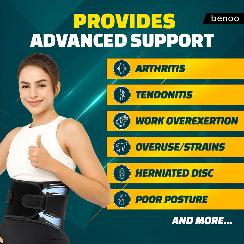 Back Brace for Lower Back Pain Relief, Adjustable Breathable Lumbar Support Belt for Men & Women, Ideal for Work & Everyday Use (Large (39-44.9")) Large (39-44.9") - BeesActive Australia