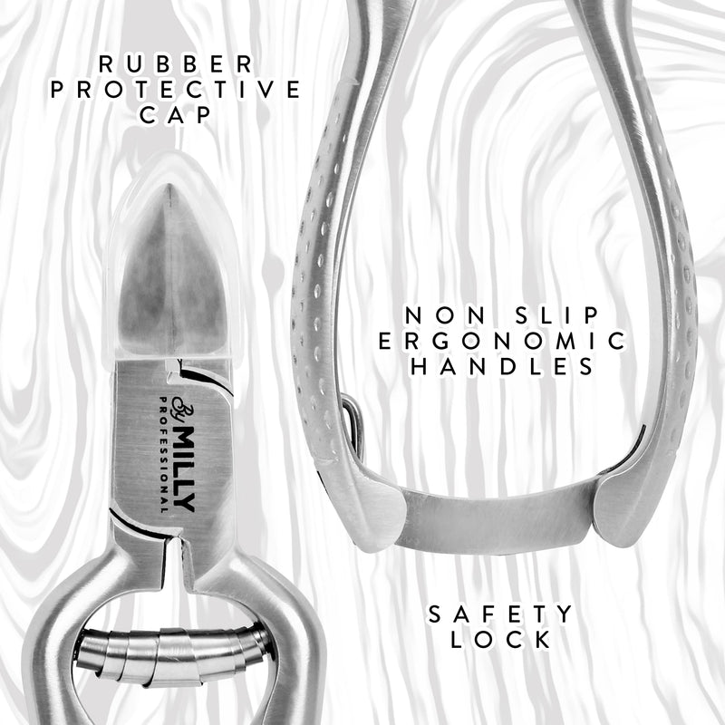 High Carbon Stainless Steel Heavy Duty Toenail Clippers for Thick Toenails | Trim Thick or Hard Toenails | Professional Nail Clippers for Seniors & Podiatrist Toenail Clippers (Silver) Silver