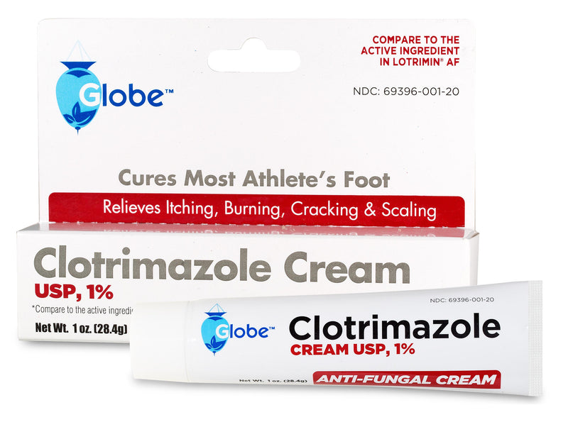 Globe Clotrimazole Antifungal Cream 1% USP, 4 oz