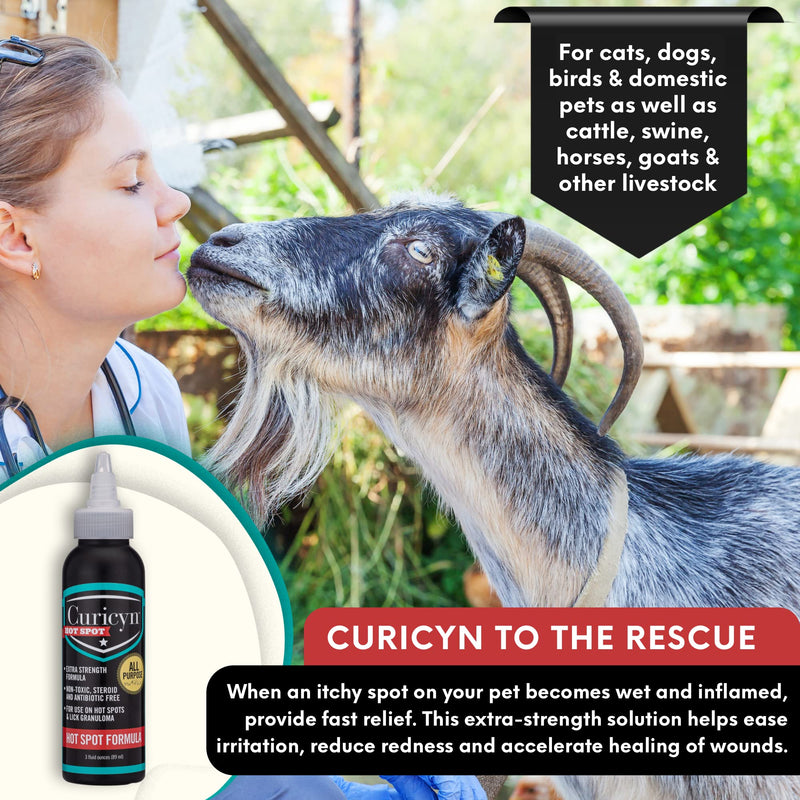 Hot Spot Formula, Extra Strength Hot Spot Treatment for Dogs and Cats – Soothing Anti Itch Relief for Lick Granuloma, Dermatitis and Rash Eases Skin Irritation with Hypochlorous Acid (3 oz) - PawsPlanet Australia