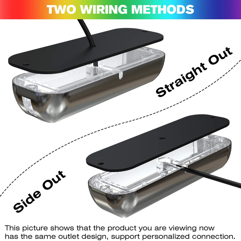 HUSUKU SOOP3 Mini 50W 27LED Waterproof Stainless Steel Transom Led Light, High-Intensity Marine Led Underwater Lights (2 pcs) 3.7" 27LED White (2PCS) - BeesActive Australia